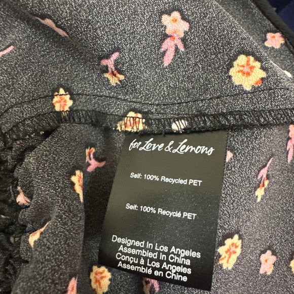 Like new - For Love and Lemons 🍋 black mini floral dress - size s - Picture 5 of 5